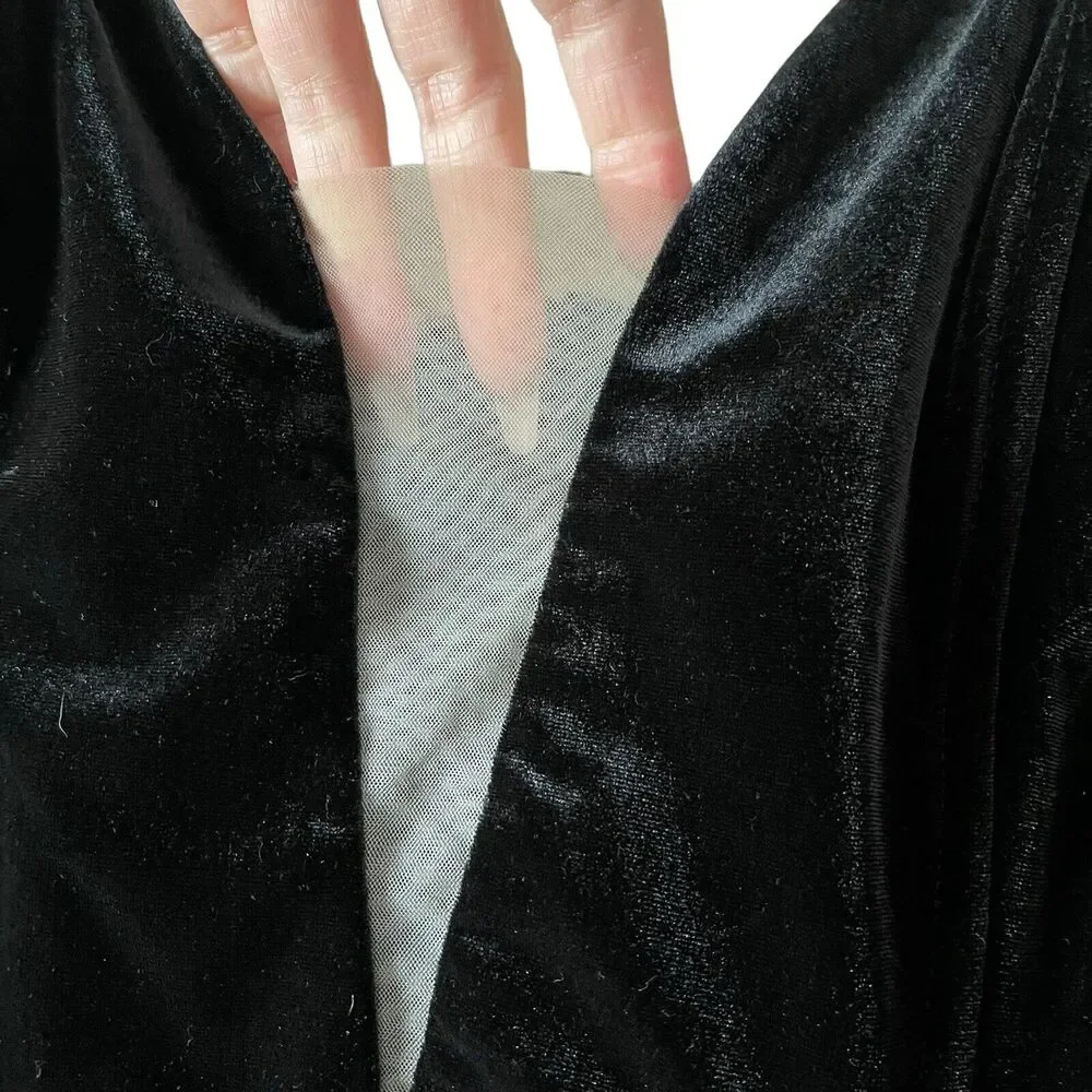 Lulus XL My Dream Come True Velvet Strapless Maxi Dress Black Slit Long - Picture 8 of 13